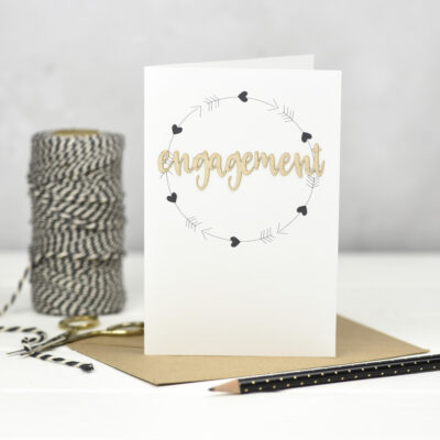 Engagement Wooden Words Card