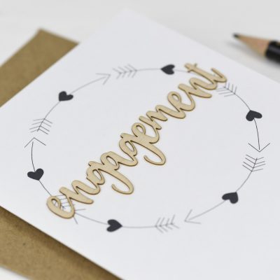 Engagement Wooden Words Card