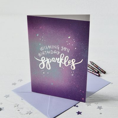 Wishing You Birthday Sparkles Foiled Card