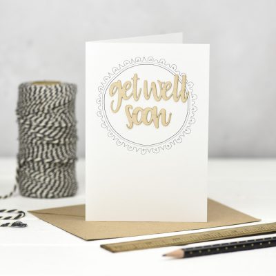 Get Well Soon Wooden Words Card