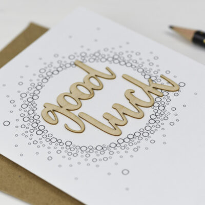 Good Luck Wooden Words Card Good Luck Wooden Words Card