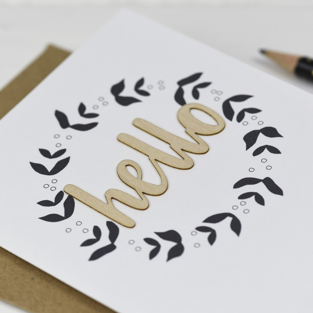 Hello Wooden Words Card