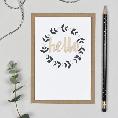 Hello Wooden Words Card