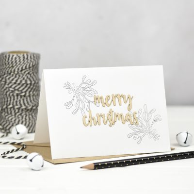 Merry Christmas Wooden Words Card
