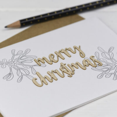 Merry Christmas Wooden Words Card Merry Christmas Wooden Words Card