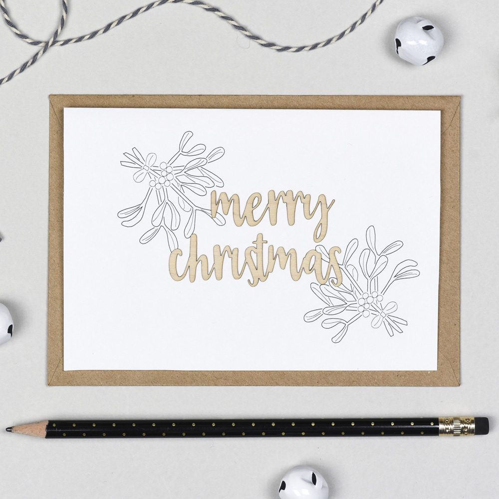 Merry Christmas Wooden Words Card