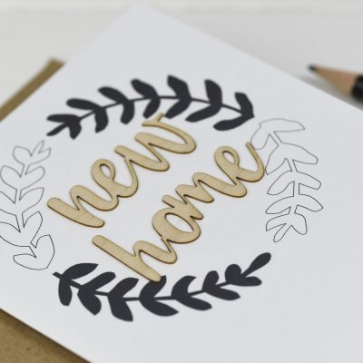 New Home Wooden Words Card