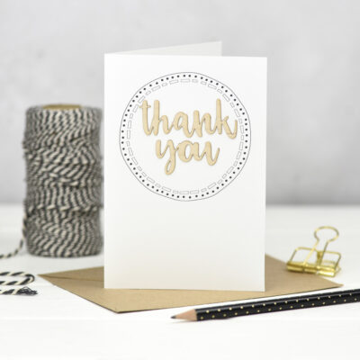Thank You Wooden Words Card
