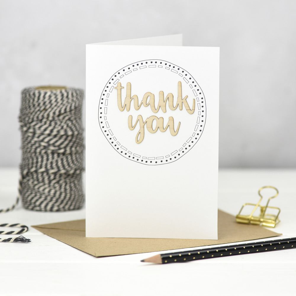 Thank You Wooden Words Card