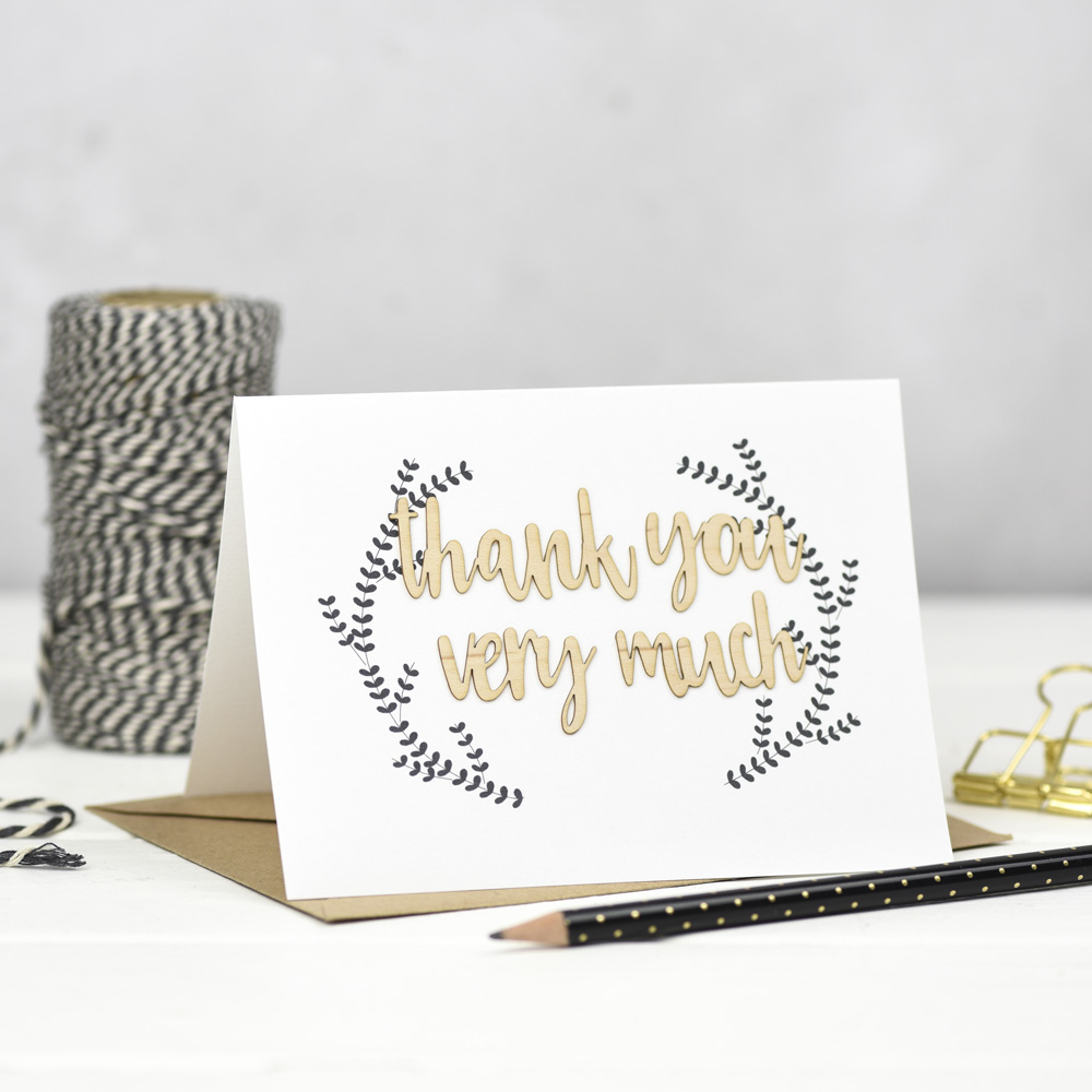 Thank You Very Much Wooden Words Card