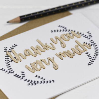 Thank You Very Much Wooden Words Card