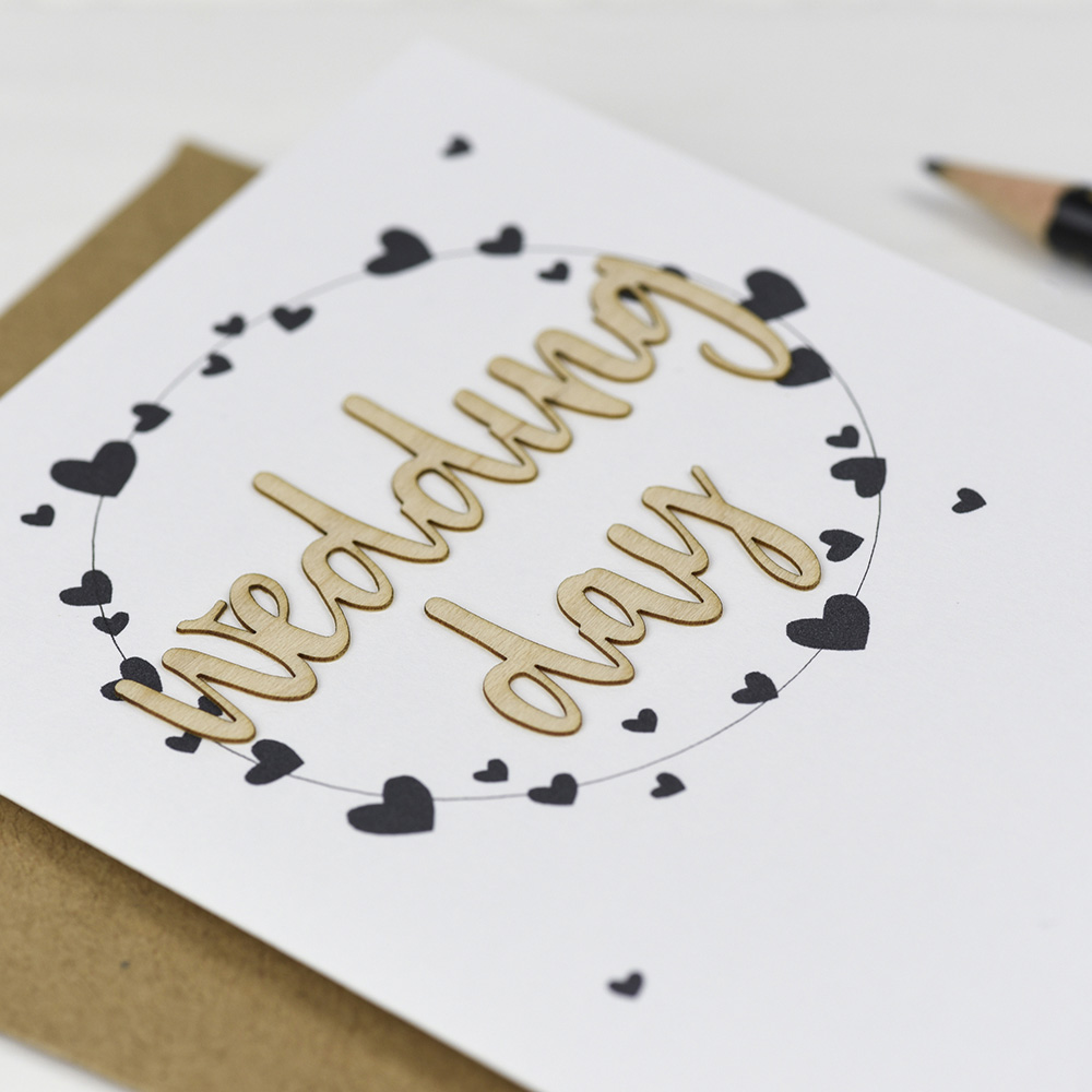 Wedding Day Wooden Words Card