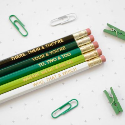 Ombre Green English Grammar Pencils