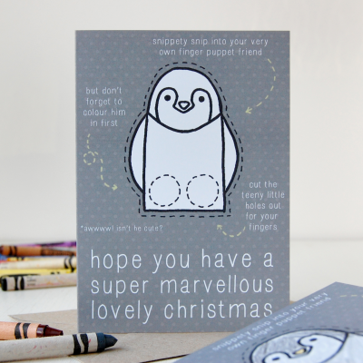 Penguin Finger Puppet Christmas Card