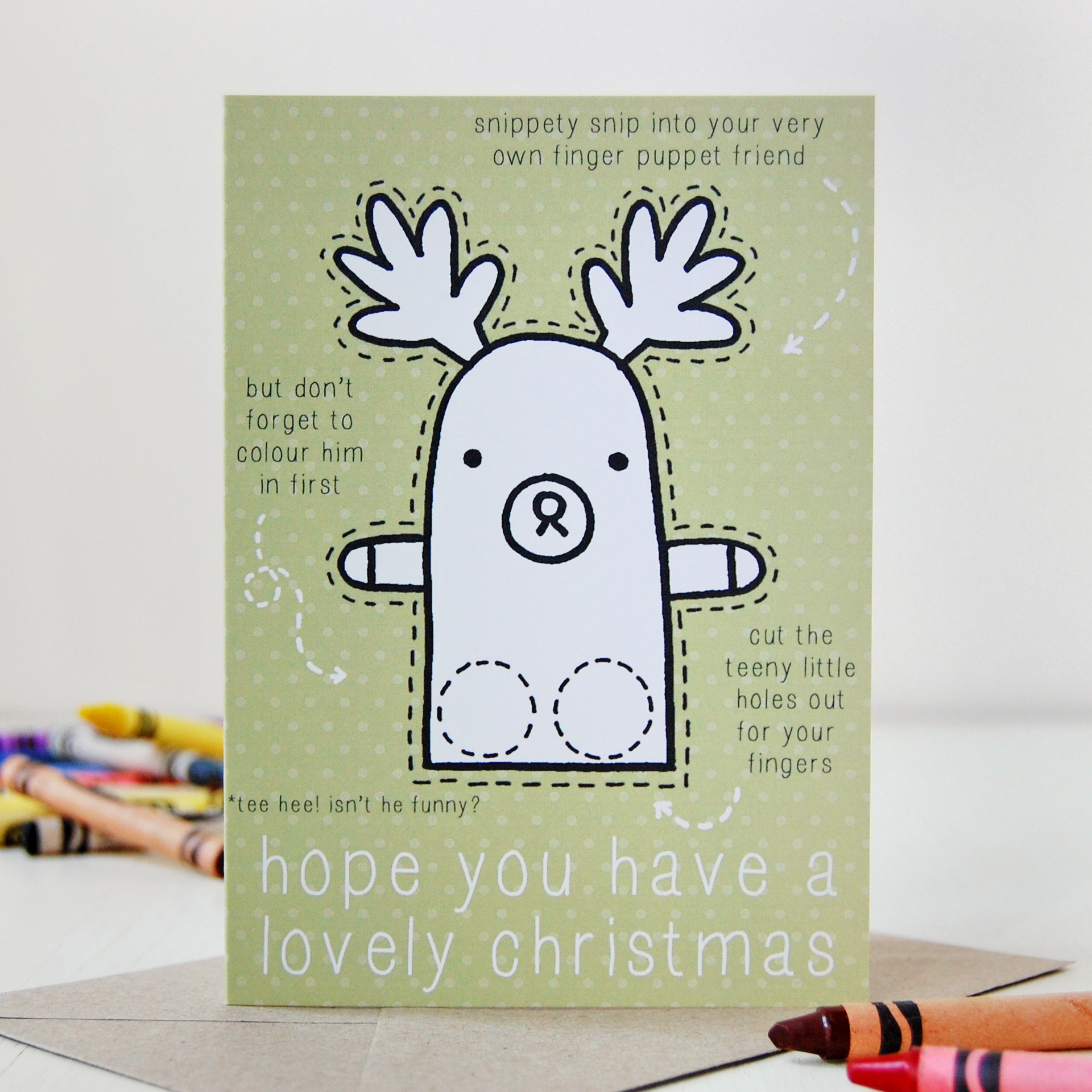 Reindeer Finger Puppet Christmas Card