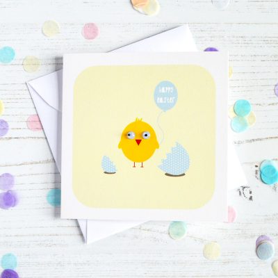 Blue Easter Chick Wobbley-Eyed Card