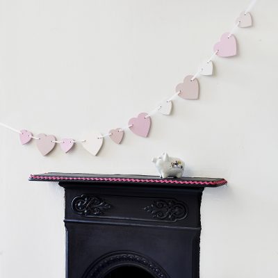 Pink Wooden Heart Bunting