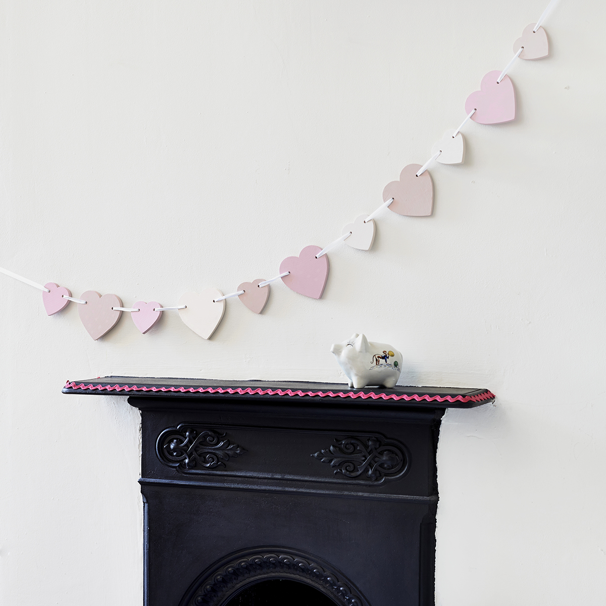 Pink Wooden Heart Bunting