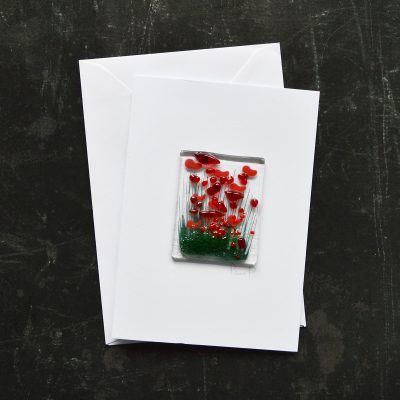 Poppy Fused Glass Card