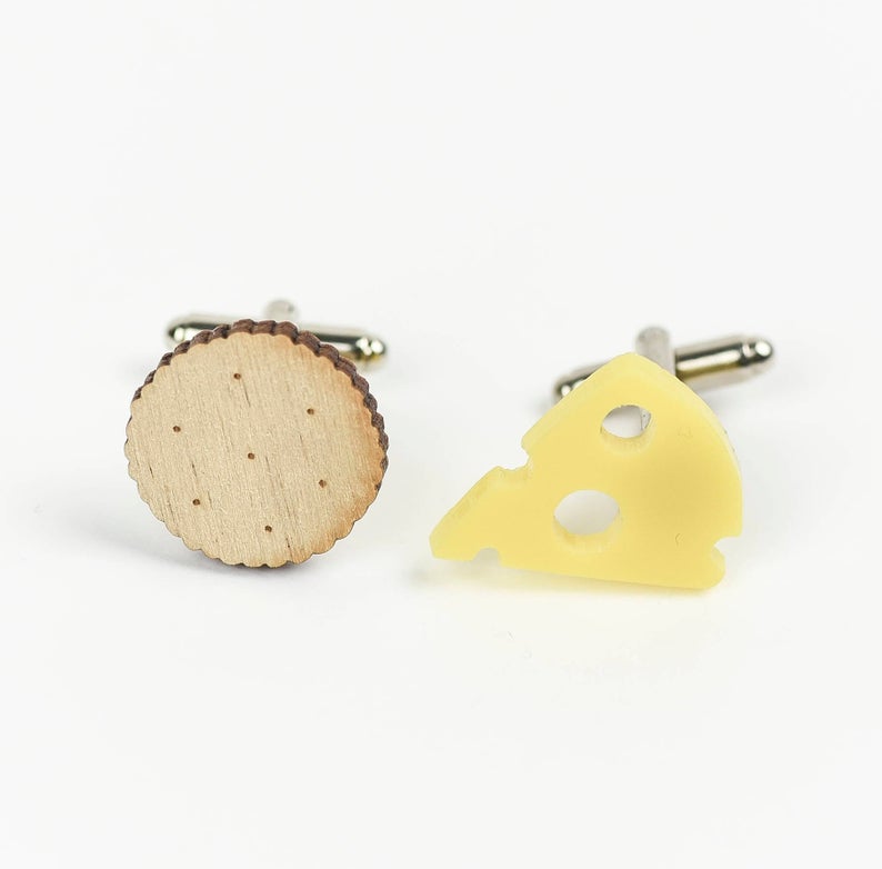 cheese and biscuit cufflinks