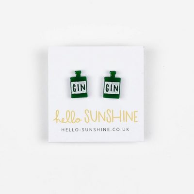 gin bottle earrings