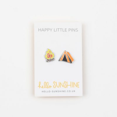 happy camping pin set