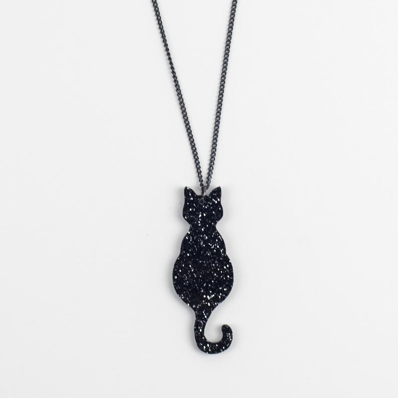 midnight kitty necklace