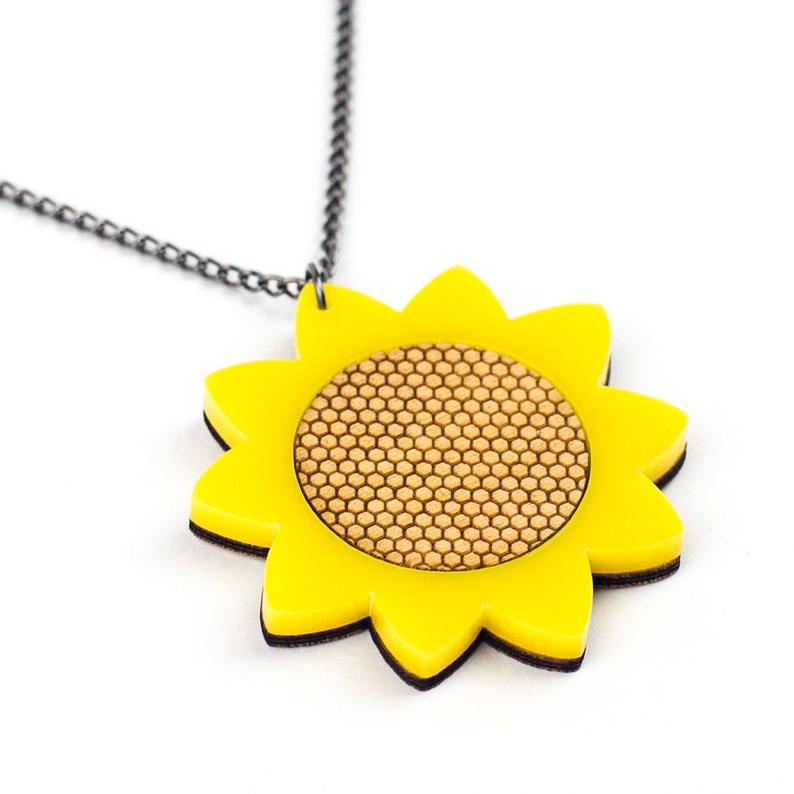 small sunflower necklace