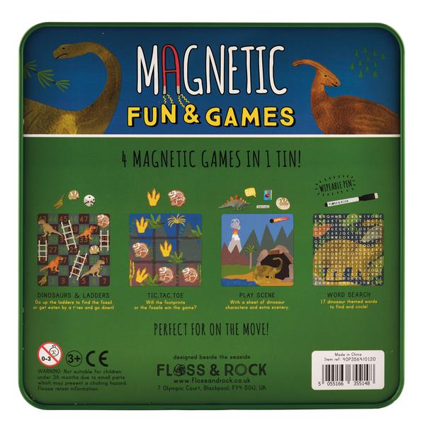 dinosaur magnetic games tin 2