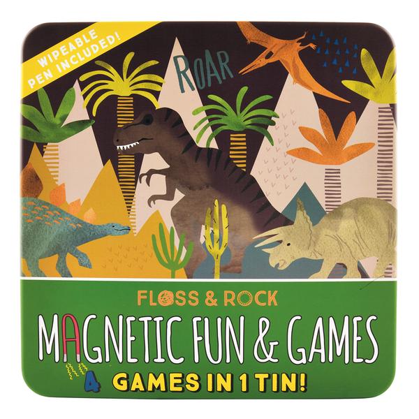 dinosaur magnetic games tin