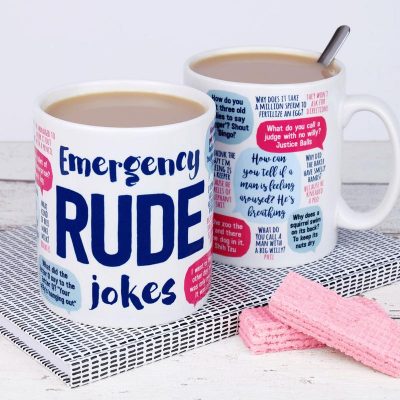 emergency rude jokes mug