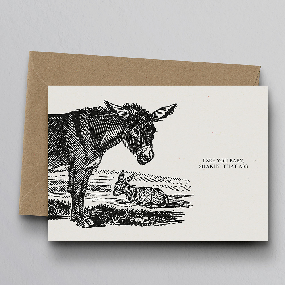 DTE0049 Animal Woodcut Personalised Greeting Cards by Dig The Ea