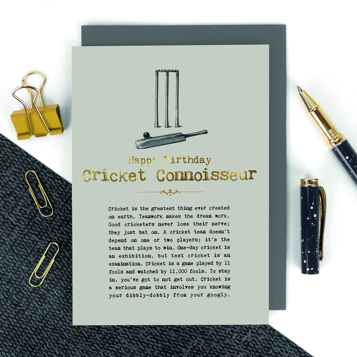 GC1413 – VINTAGE WORDS Cricket – Coulson Macleod Greeting Card