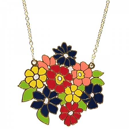 jean flowers necklace multi