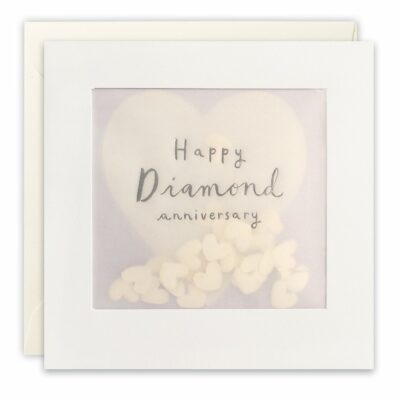 Happy Diamond Anniversary Paper Shakies Card.