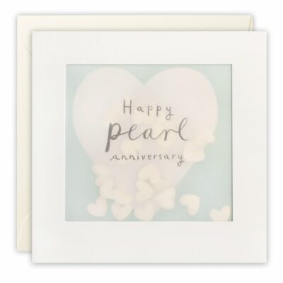 Happy Pearl Anniversary Paper Shakies Card.