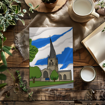 Chesterfield Crooked Spire A4 Print