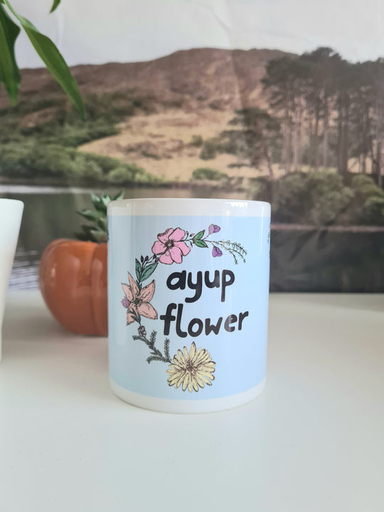 ay up flower mug