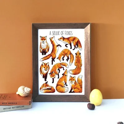 A Skulk Of Foxes A3 Print - Shop Indie
