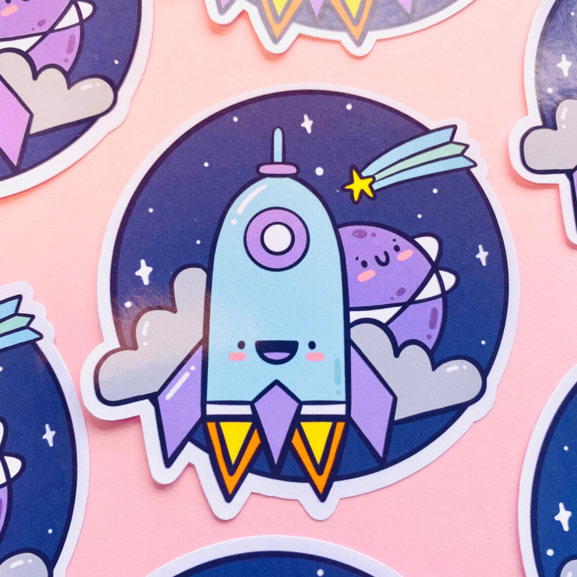 happy rocket sticker