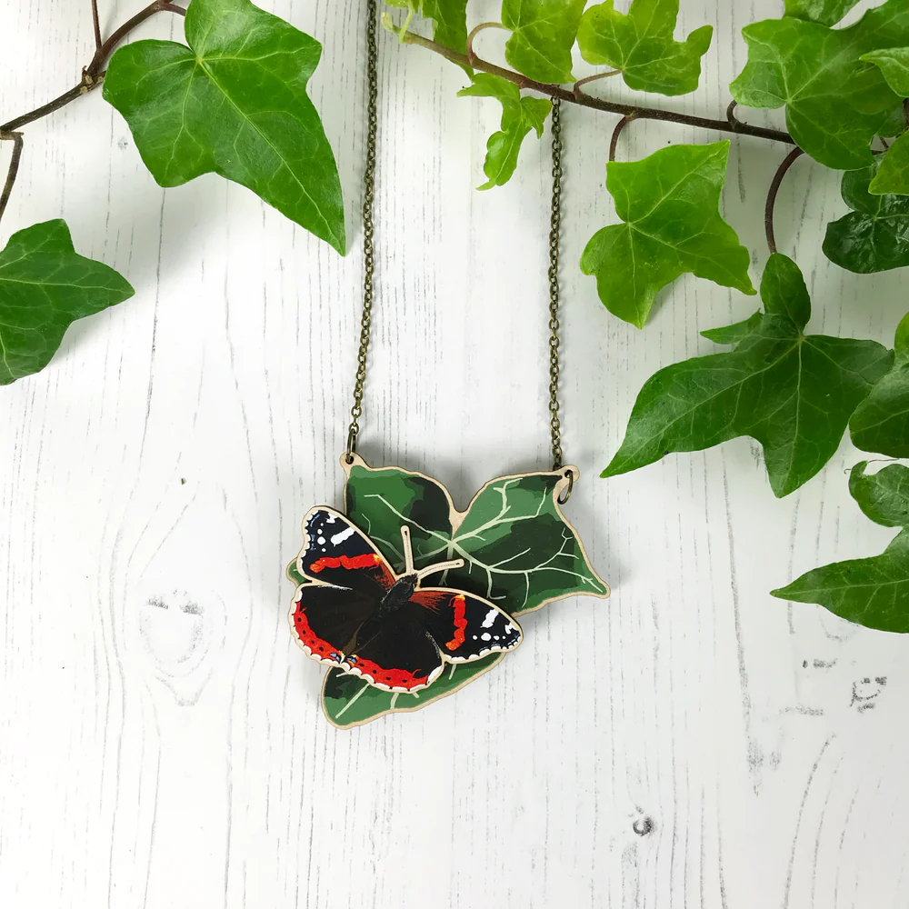 ivy red admiral necklace