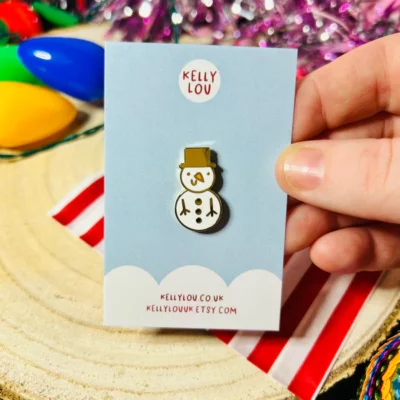 mini snowman pin
