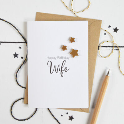 Happy Birthday Wife Acrylic Stars Card