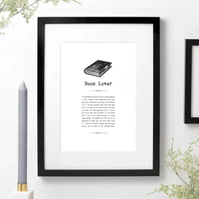 Vintage Words Book Lover A4 Unframed Print