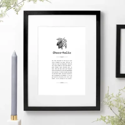 Vintage Words Choco-Holic A4 Unframed Print