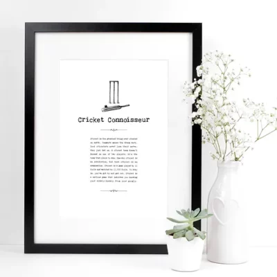 Vintage Words Cricket Connoisseur A4 Unframed Print