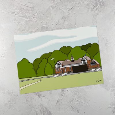 Queen's Park Cricket Pavilion Chesterfield A4 Unframed Print