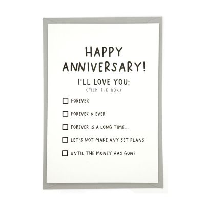 Anniversary Tick Box Greeting Card