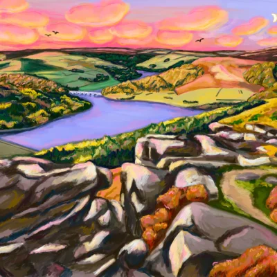 Bamford Edge, Derbyshire A4 Unframed Print