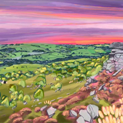 Curbar Edge, Derbyshire A4 Unframed Print
